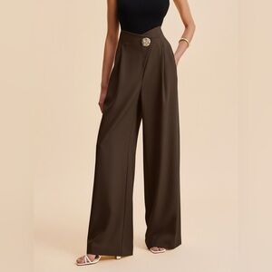 Commense Embellished High-Waist Wide-Leg Pants NWT